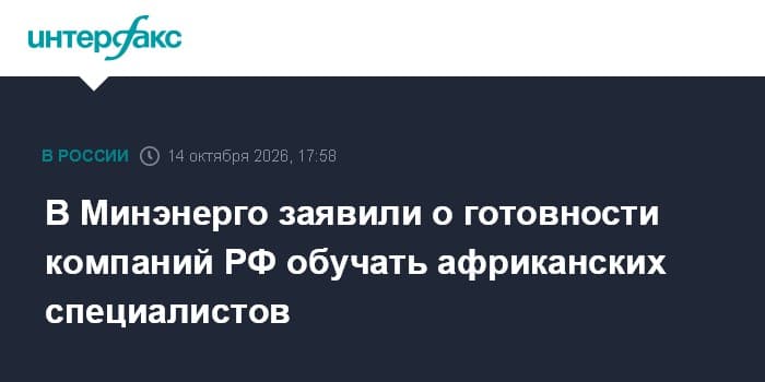 В Минэнерго заявили о готовности компаний РФ обучать африканских специалистов