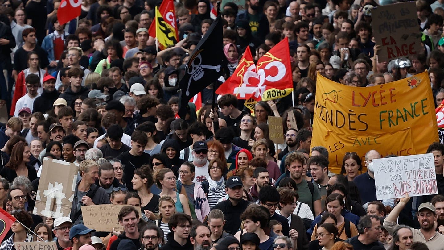 Macron says French schoolchildren's anger is being politically exploited as country prepares for October 17 protests