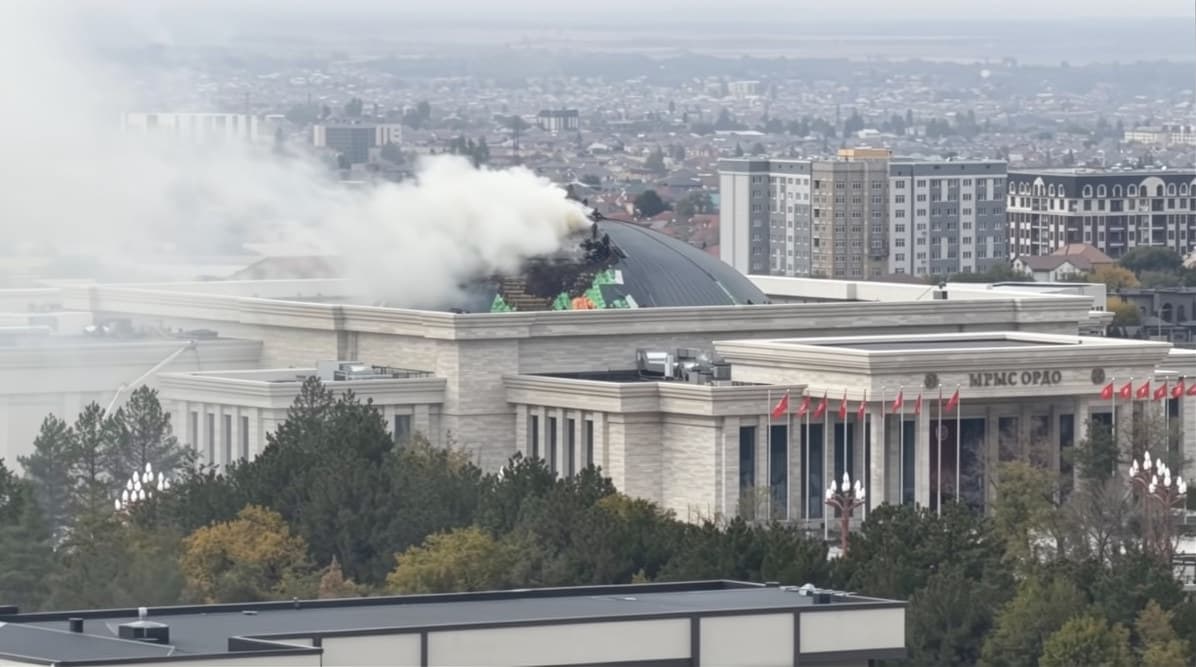 Bishkekda ShOS sammiti o‘tkazilgan «Yrys Ordo» kongress-hallida tutun ko‘tarildi
