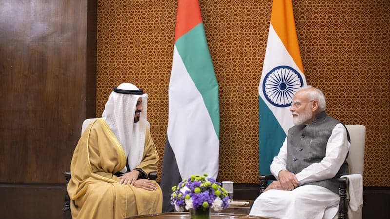 Sheikh Zayed held talks with Narendra Modi in New Delhi as part of NDTV World Summit