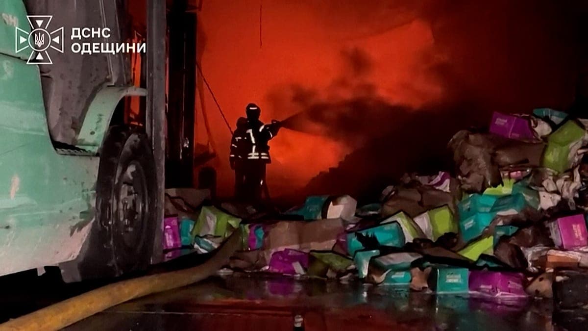 Russian strikes sparked major fires at facilities in Odesa and Zaporizhzhia regions