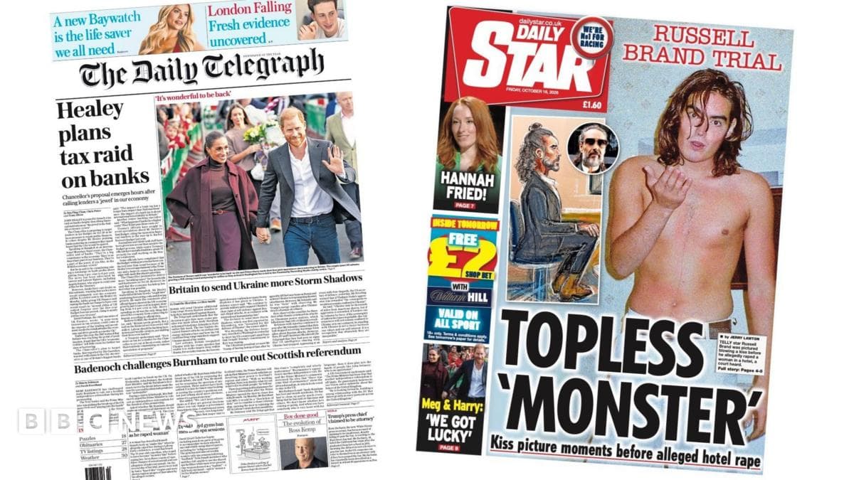 Britaniya matbuoti: Hilis banklarga «soliq reydi» tayyorlayapti, Rassel Brend sudi va Megan Nottinghamda ko‘rinishi