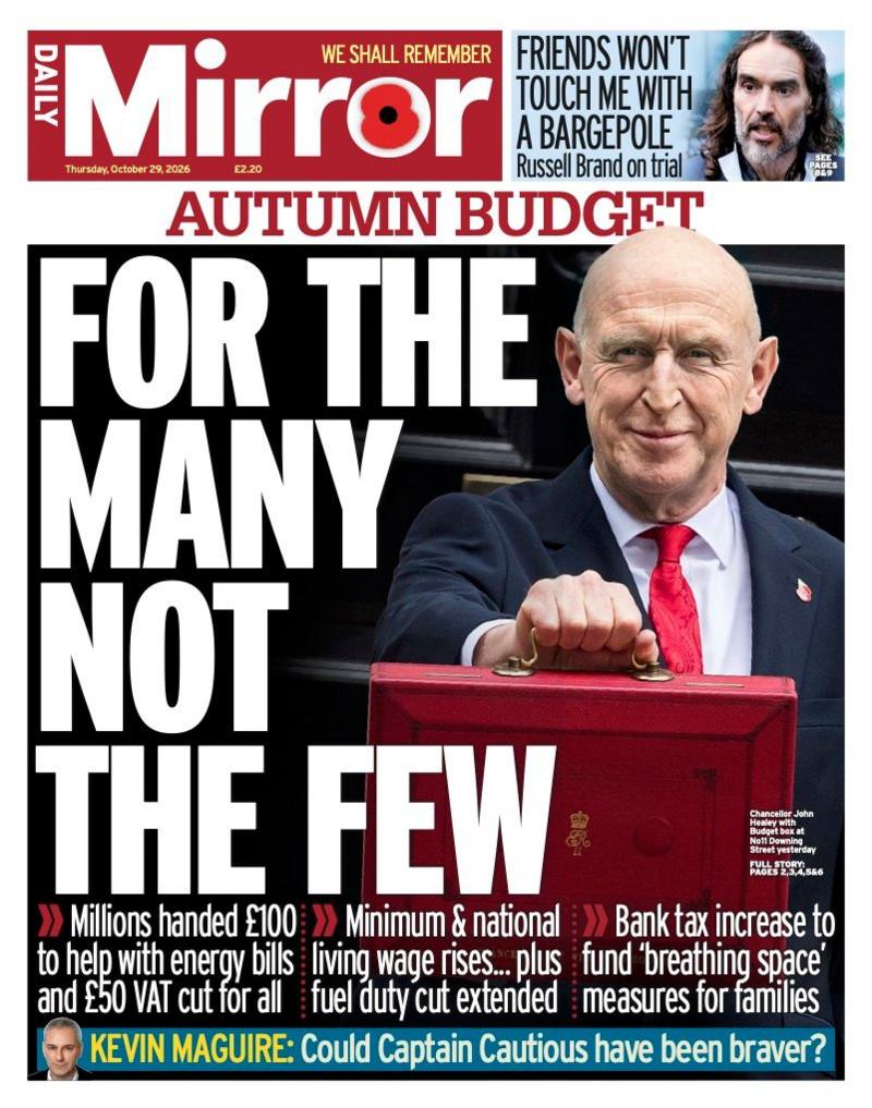 Daily Mirror gazetasi birinchi sahifasidagi sarlavha: «Ko‘pchilik uchun, ozchilik uchun emas».