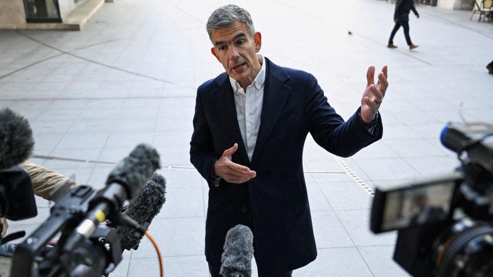BBC director general Matt Brittin speaking to members of the media as he arrives for his first day at Broadcasting House in London in May 2026.