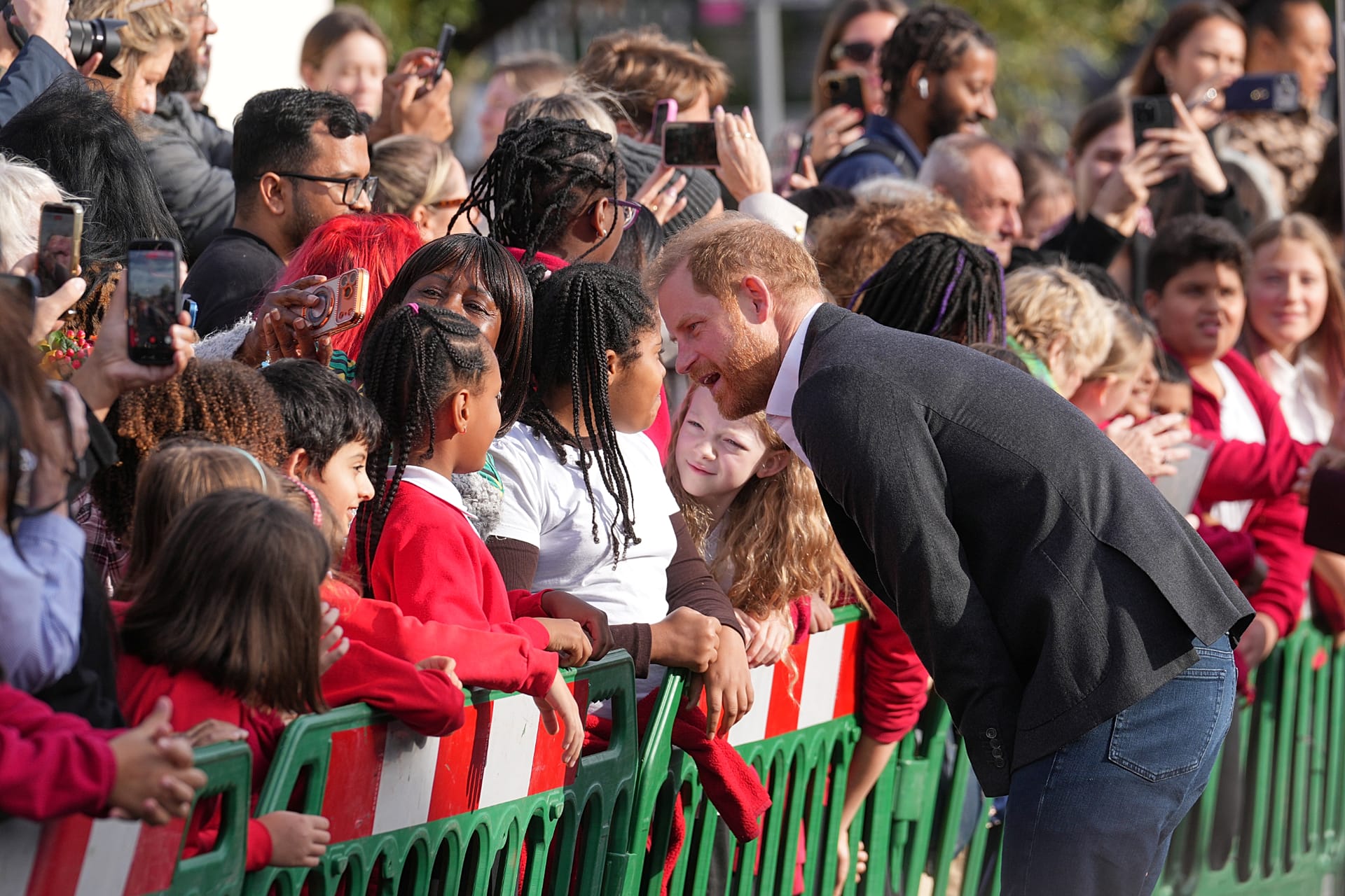 Britain's Prince Harry meets members of the public as he arrives for a visit to The Community Recording Studio in Nottingham, 15 October, 2026