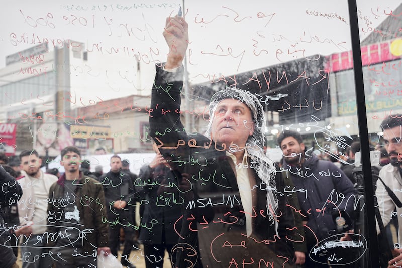 Visitors to the Being Lost exhibition could interact and leave messages for people who had crossed the border. Photo: Kurdistan Centre for Arts and Culture