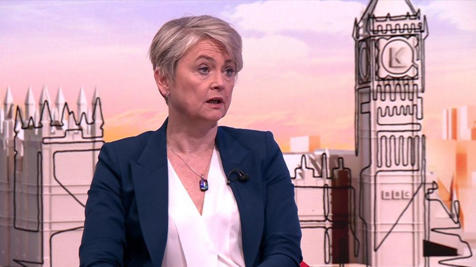 Yvette Cooper on the Sunday with Laura Kuenssberg set