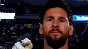 Messi barely held back tears after his farewell speech for the Argentina national team