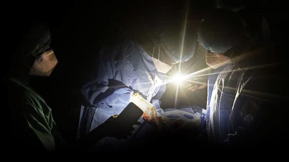 Medics at el-Fasher's Saudi Hospital in December 2024 performing a C section on the day the facility was bombed.