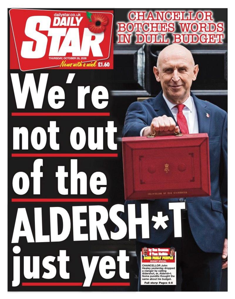 Daily Star gazetasi birinchi sahifasidagi sarlavha: «Biz hali Aldersh*t dan chiqib ketganmiz yo‘q».