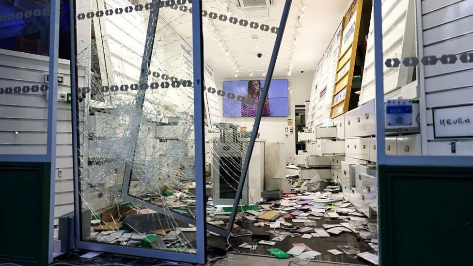 A looted shop in Lille northern France pictured on 18 October 
