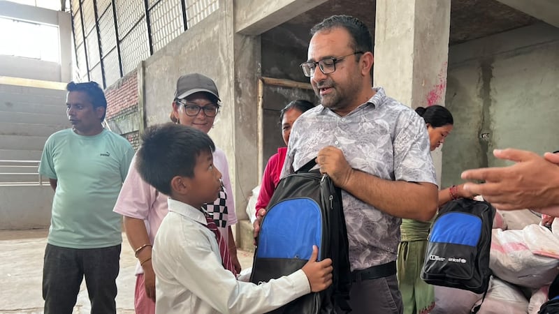 Principal Rajendra Dawadi estimates it will take two years to build a new school after land is assigned. Photo: Rajendra Dawadi
