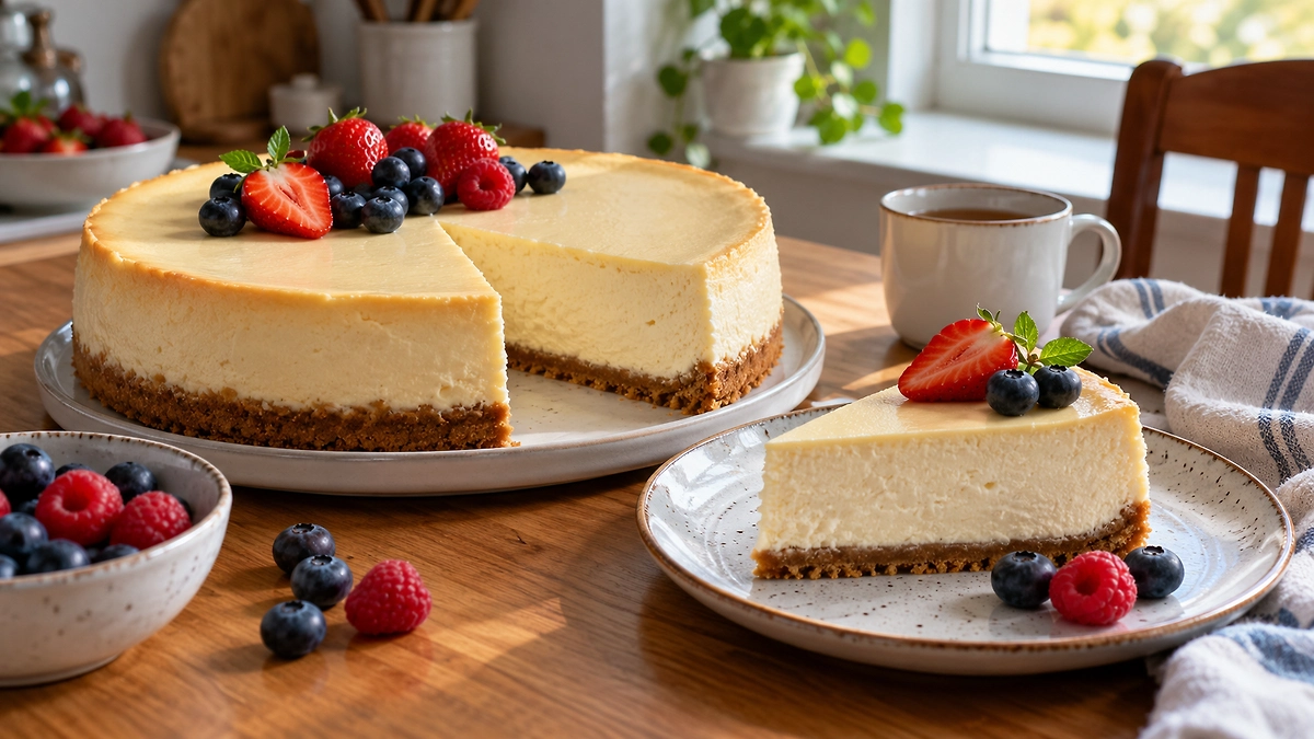 Baked cheesecake on a shortcrust base. Photo © AI illustration: created by the Life.ru editorial team using ChatGPT (OpenAI)