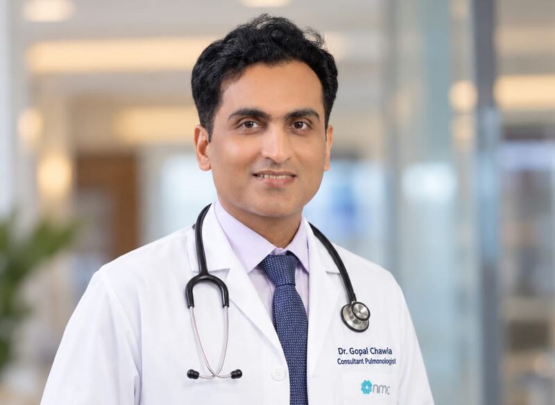 Dr Gopal Chawla, Dubaydagi NMC Royal Hospital DIP konsultant-pulmonologi. NMC