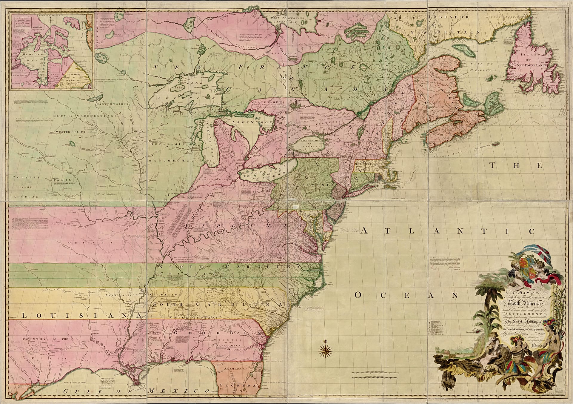 A map of the British and French dominions in North America, John Mitchell, 1755. 