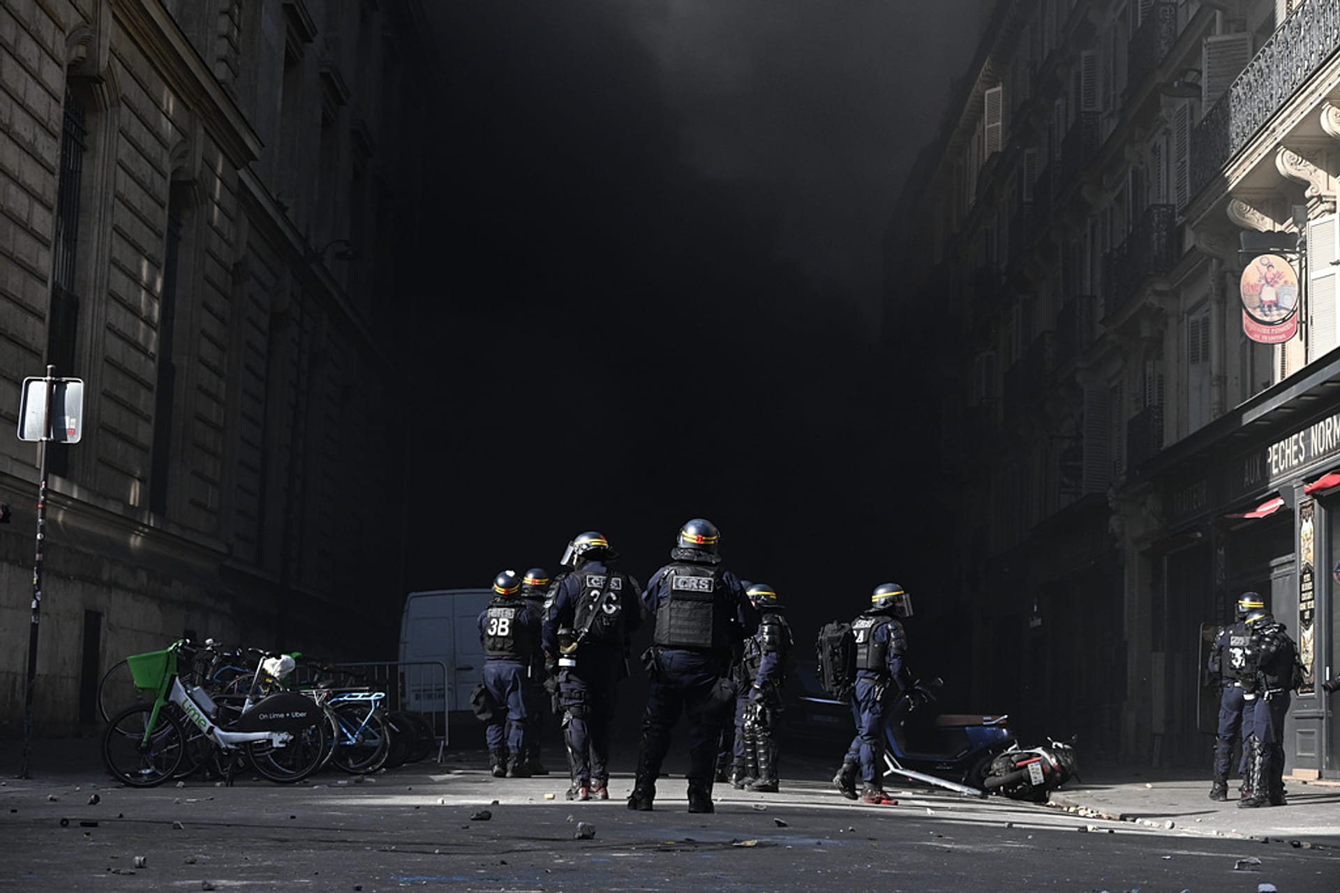 Pole stand during a demonstration against rising living costs and students' grievances, in Paris, Saturday, Oct. 17, 2026