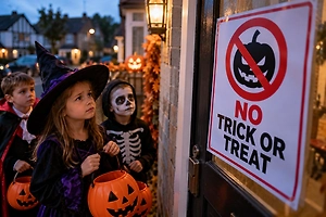 In Britain, police urged children not to ask neighbors for candy on Halloween