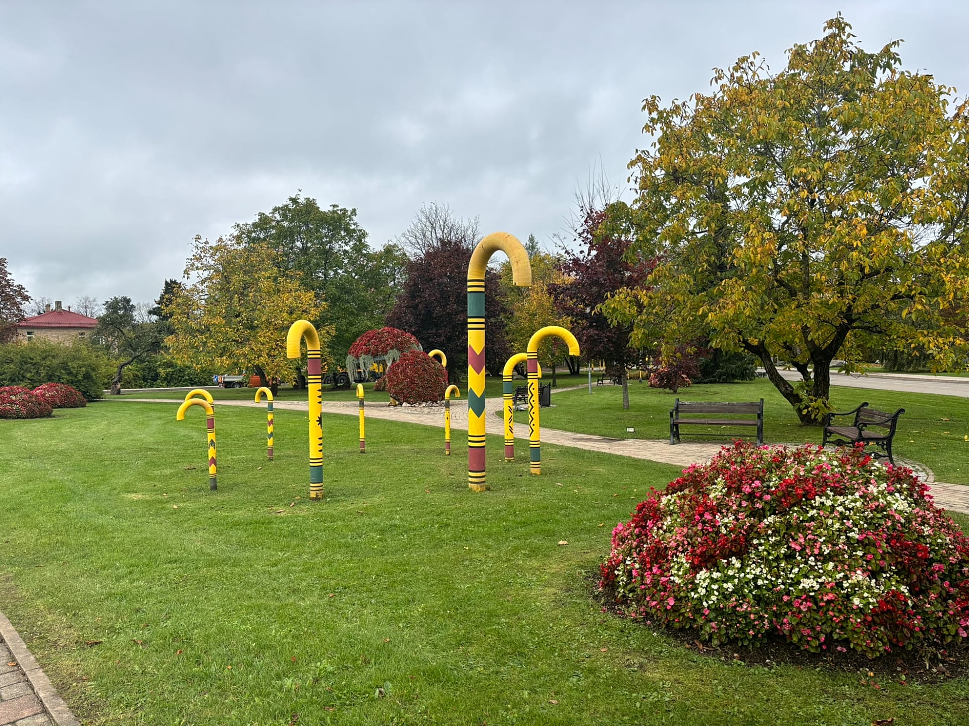 Sigulda is also known for its iconic colourful walking sticks