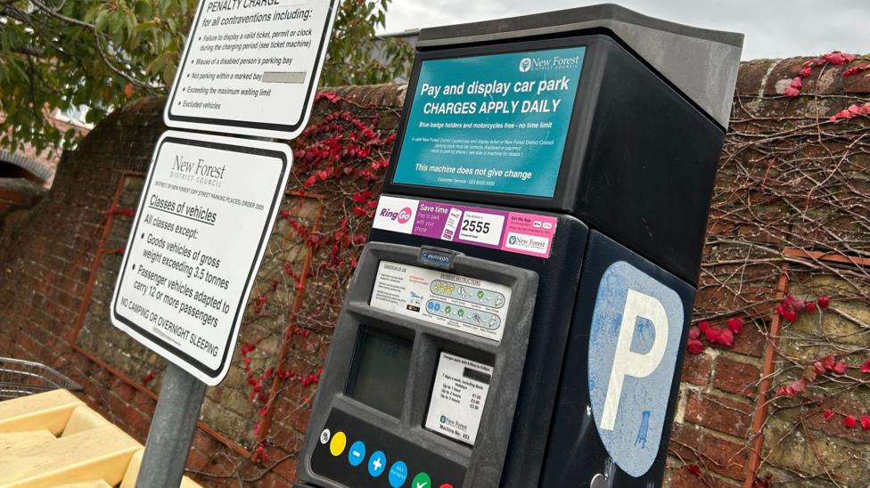 New Forest District Council car park payment machine