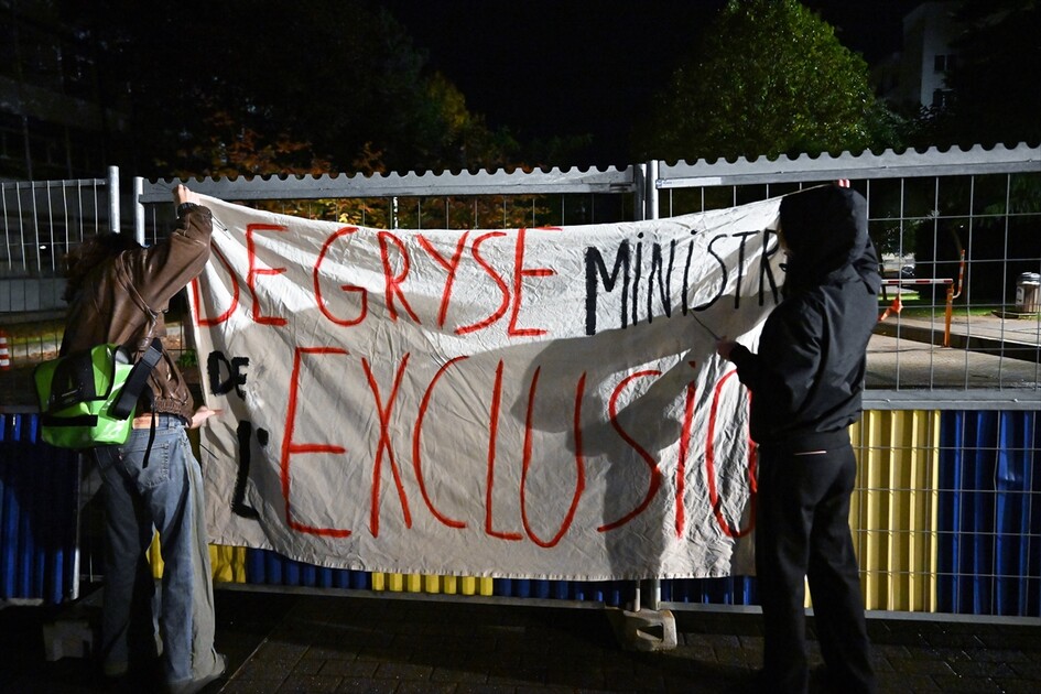 Students blocked the ULB campus in Brussels
