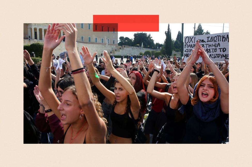 Students, school pupils and teachers take part in a nationwide education protest over the housing crisis, rising prices and the increasing cost of living, in Athens, Greece, 21 October 2026. Nationwide education protests are being held in many cities across Greece, with the participation of school pupils, university students, teachers, and public sector workers.