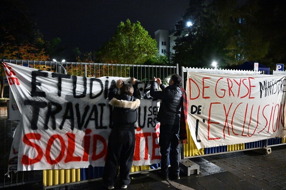 Students blocked the ULB campus in Brussels