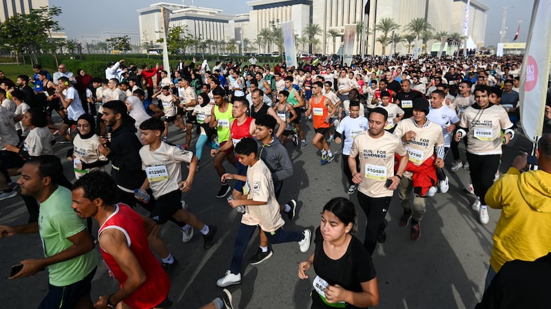 2023-yil 30-dekabrda Zayd xayriya Qohira marafoniga yuguruvchilar chiqishdi. Getty Images