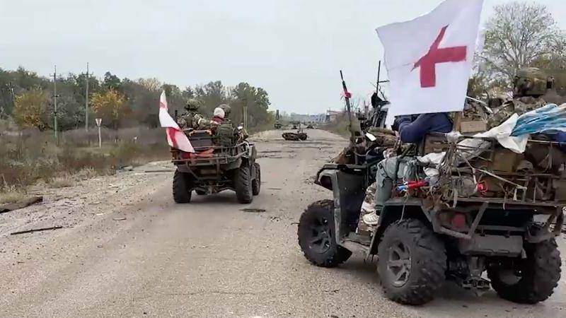Russian sappers demining the road out of Oleshky since Tuesday