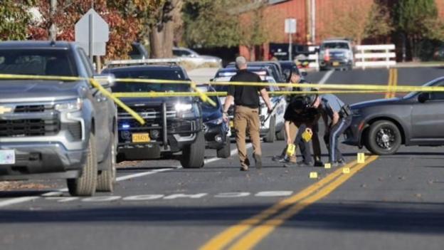 Police at the scene of shooting