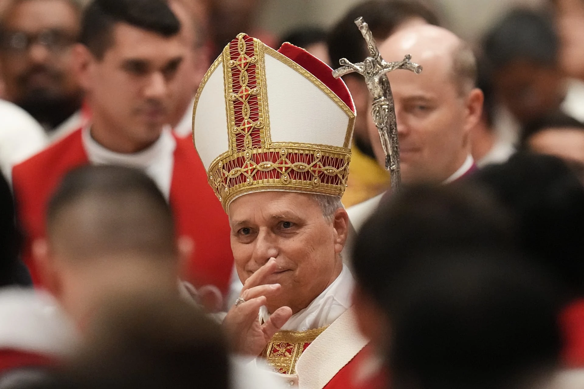 Pope Leo XIV arrives to celebrate a mass in St. Peter's Basilica at the Vatican, 8 October, 2026