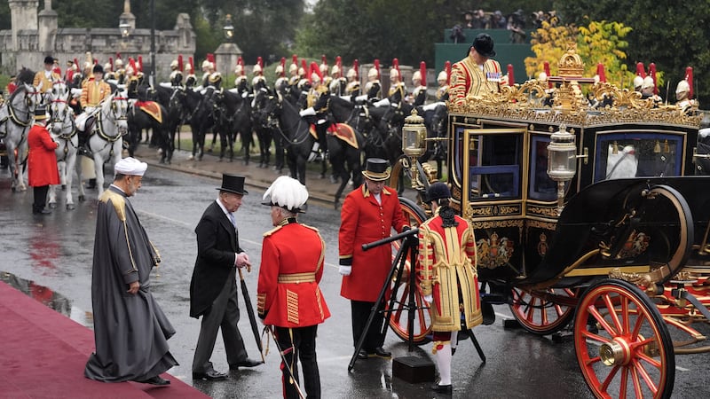 A carriage awaits. Sultan Haitham is at the start of a three-day state visit, the first by an Omani head of state to the UK in 44 years. Reuters