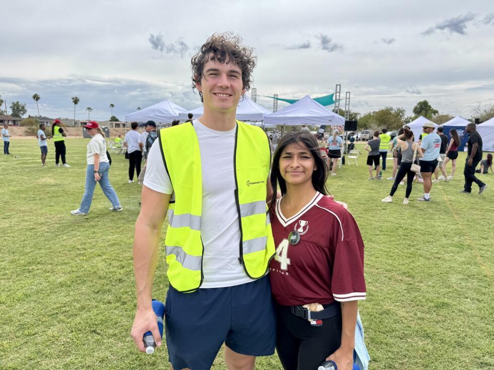 Miles, 24, and Daisy, 22, say they came to defend their Christian values at the Turning Point USA rally in Paradise Valley Park in Phoenix, Arizona, on October 10, 2026