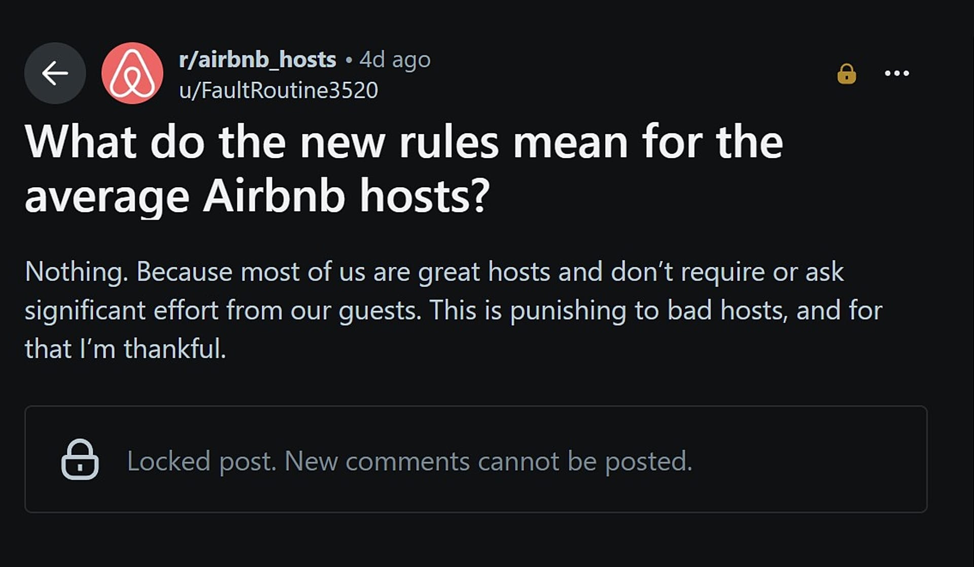 Some hosts have no problems with the rule changes