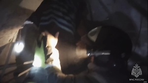 Emergency Ministry personnel rescued a woman from the rubble after a UAV attack on a house in the LNR
