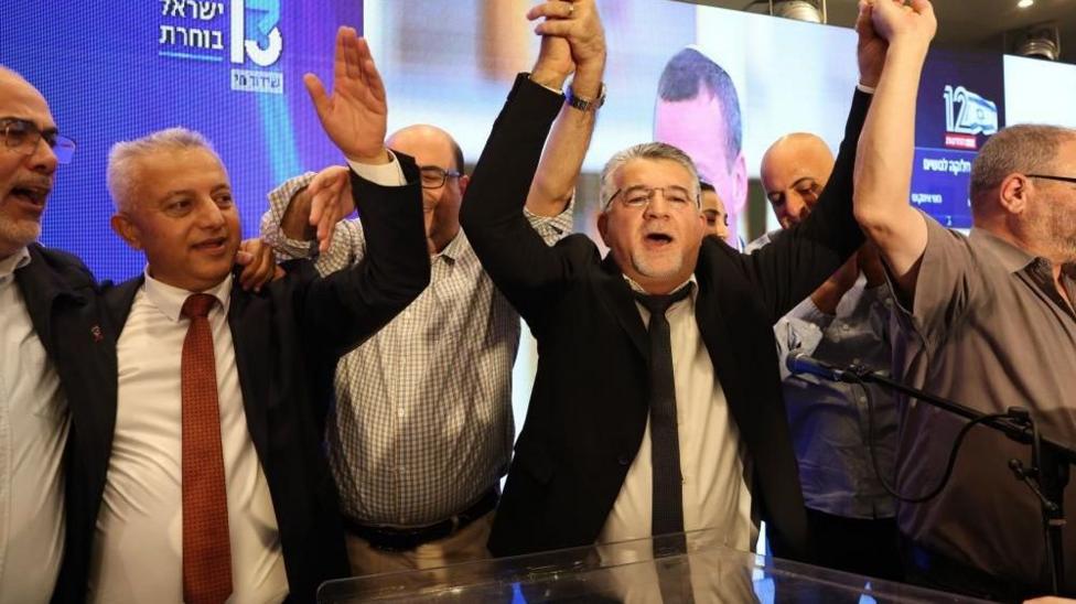 Yousef Jabareen and others celebrate