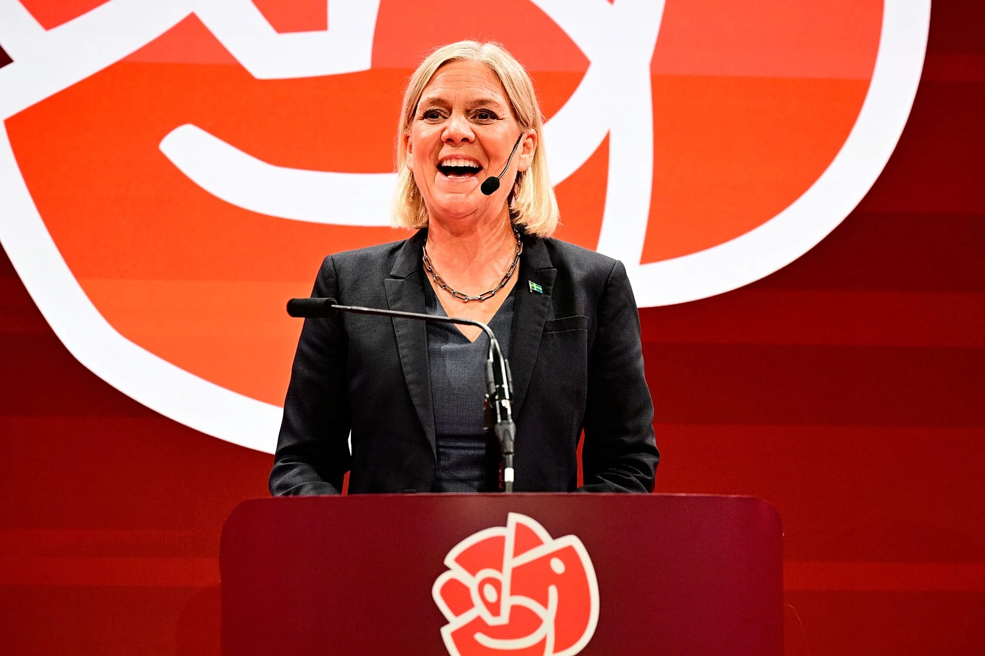 Magdalena Andersson gives a news conference in Stockholm, 13 September, 2026