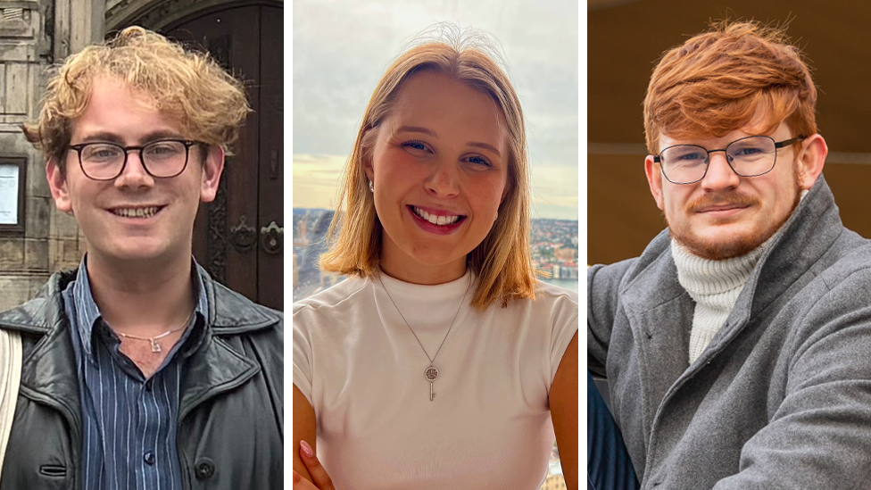 From left to right, Charlie West, Rachel James and Owein Iveson