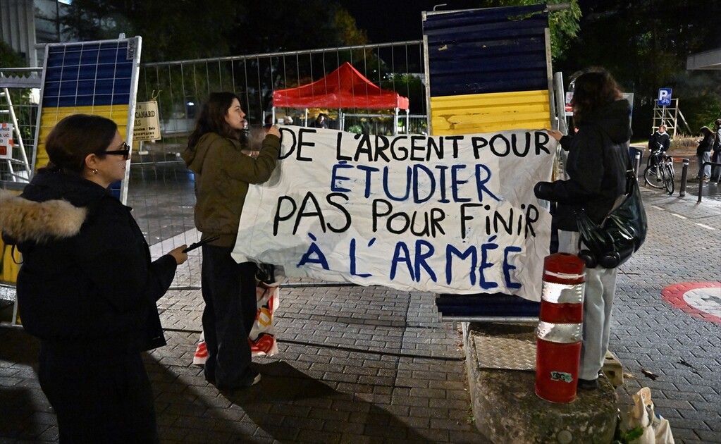 Students blocked the ULB campus in Brussels