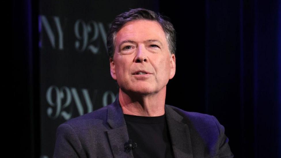 James Comey speaks onstage during Former FBI Director James Comey In Conversation With MSNBC's Nicolle Wallace at 92NY on May 30, 2023 in New York City.