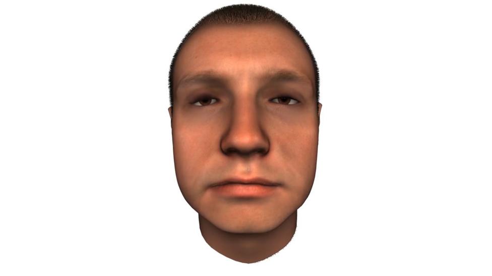 The same AI man, this time his eyes are about to close