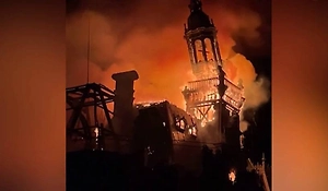 The bell tower of the Limoges city hall, which had stood for 143 years, collapsed