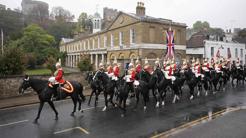 The Household Cavalry's Life Guards ride through Windsor. AFP
